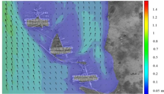 Figure 4. Flow pattern and velocity map nearby Seigyu. 