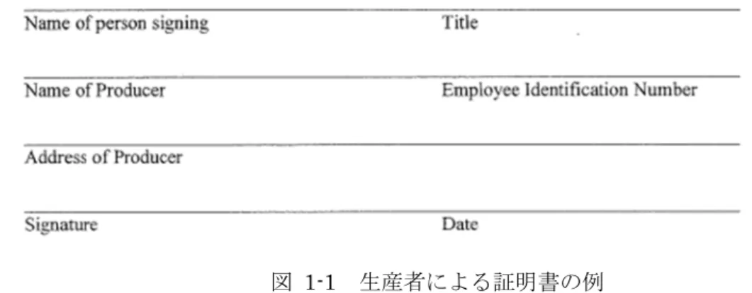 図 1-1 生産者による証明書の例 出典）http://www.rinalliance.com/Biodiesel%20Certificate%20Example.pdf