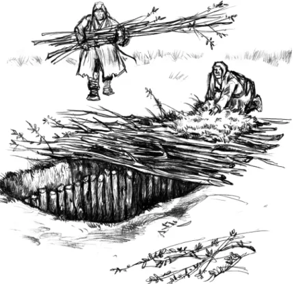 Figure 6  Reconstruction of building trap pit 2. (Drawing by A. Kuhterin)