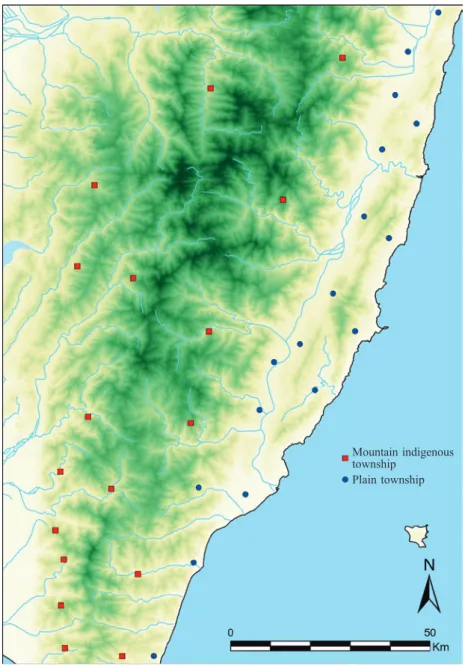Figure 12 shows the river basin boundary created by recognizing the ridge line from 