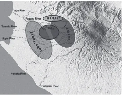 Figure 2   Freehand dialect distribution map (Teramura and Inagaki 2011)