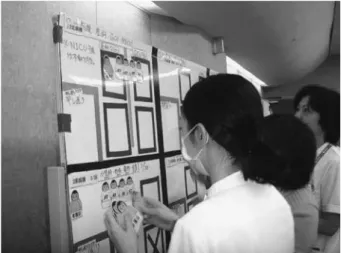 図 1 水戸協同病院における DMAT 活動 図 2 避難所巡回の様子 図 3 院内災害訓練（エマルゴトレーニング） 剤部の永嶋薬剤師が同年 4 月 2 日〜5 日にかけて宮城県 仙台市若林区に医療救護班として医師，看護師，事務職 員と共に参加した（図 2）． 2．院内災害訓練 当院では，全職員を対象にした災害訓練（災害医療机 上訓練であるエマルゴトレーニングと模擬患者を使った 職員参加型訓練）を年 2 回実施しており，薬剤部から毎 回代表 2〜3 名が参加している．エマルゴトレーニング は，医療チーム，消