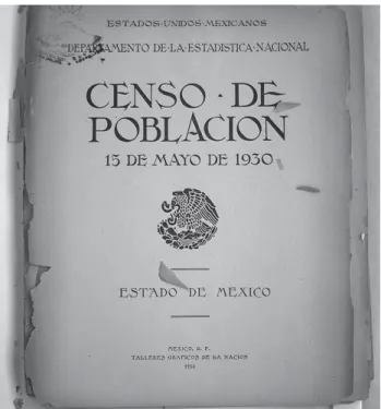 Fig. 1 Photograph of the cover page of Censo de Poblacion, published in 1932 in Mexico