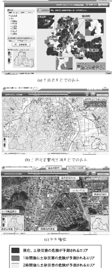 Fig. 10  Information screen for warning and evacuation  (Toyooka).