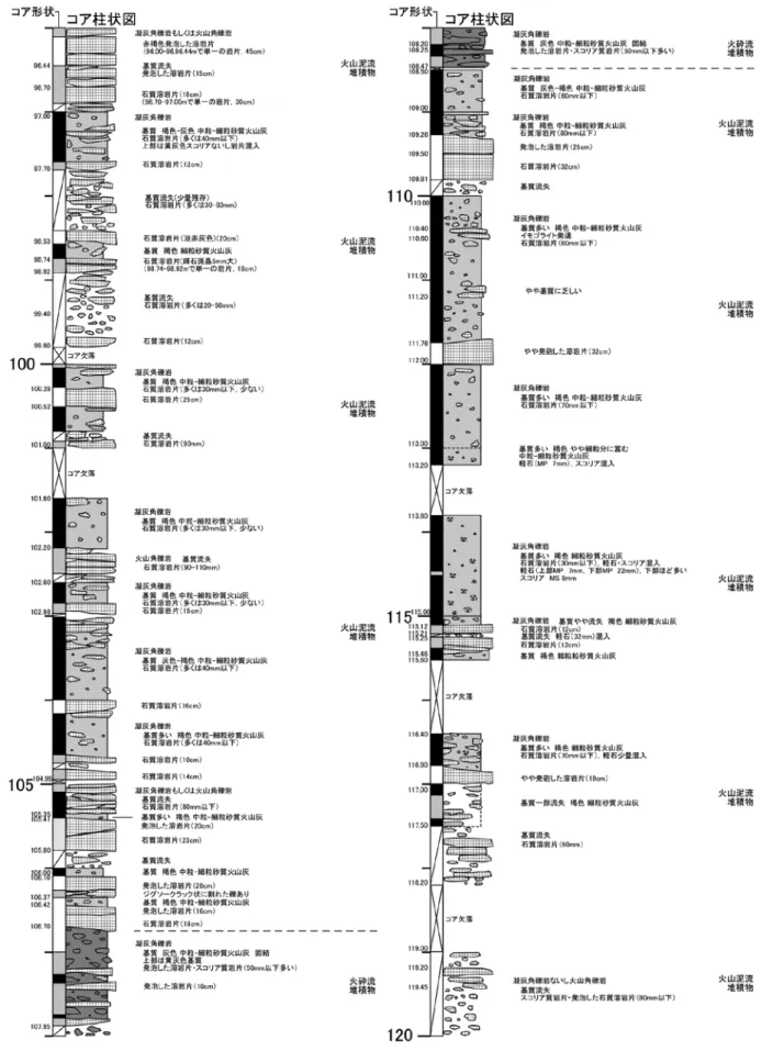 図 5  阿蘇山一の宮観測井コアの柱状図（つづき）