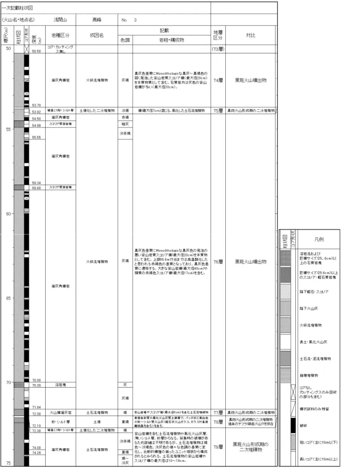 図 5  浅間山高峰観測井コアの柱状図（つづき）