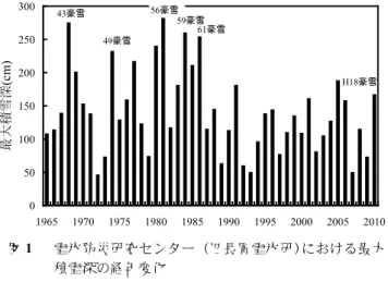 Fig. 1  Time series of the annual maximum snow depth in SIRC．