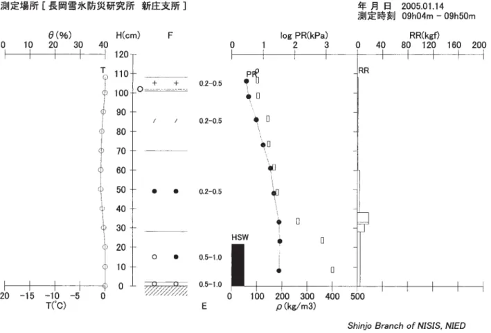 Fig. A1.3 Profiles of physical properties of snow cover.
