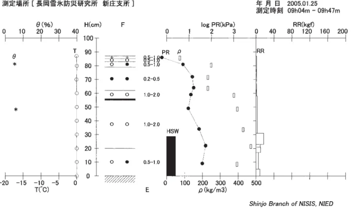 Fig. A1.4 Profiles of physical properties of snow cover.