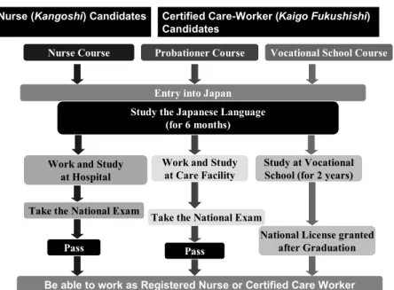 Fig. 1 Process of Acceptance of Filipino Nurse and Certified Care-Worker “Candidates” into Japan