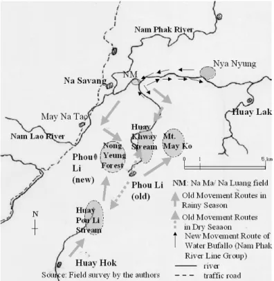 Fig. ῌ Water Buffalo Grazing Routes Source: Created by the authors