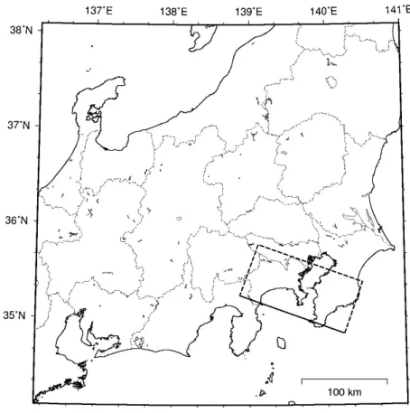 図 3.4.2‑3 想定関東地震（仮）の断層面 