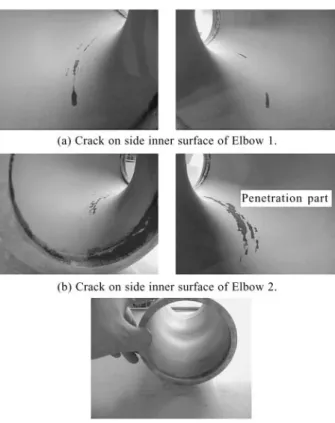 Fig. 3.2.1-5   Penetration of crack on Elbow 1 (thinned wall elbow)                      of 2D_C01.