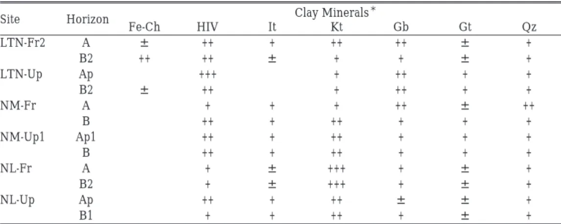 Table 5 Clay Mineral Composition in Each Commune