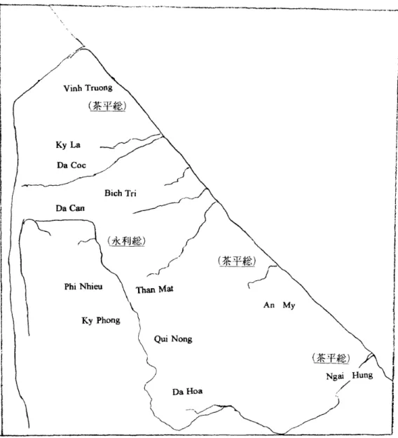 図 5 グェ ン朝期永利総 ( Vi nhLoiTong) 9 村 と茶平総 ( Tr aBi nhTong) の村 々の位 置 24