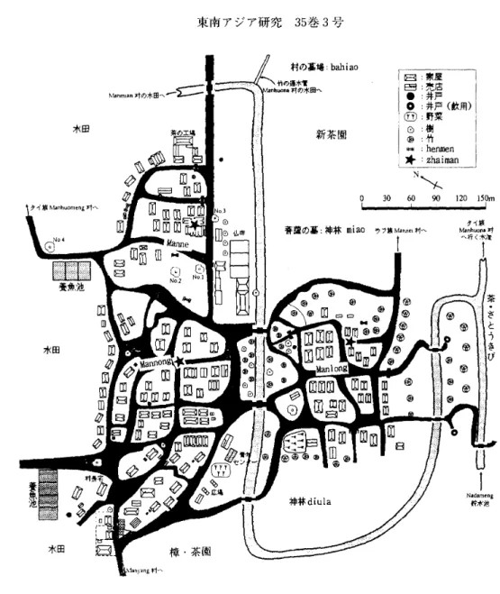図 3 1 9 9 6 年の畳緬村の地図