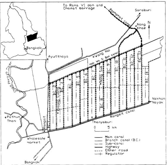 Fig. 1 Irrigation and Drainage System in the North Rangsit Irrigation Project