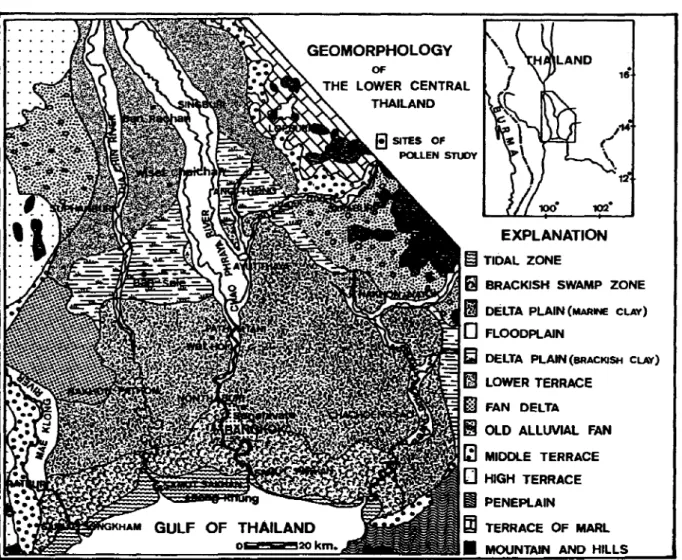 Fig. 1 Geomorphology of the Chao Phraya Delta, Thailand
