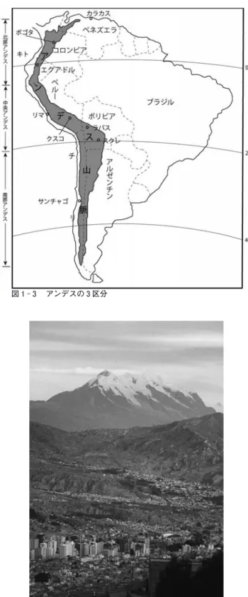 図 1 ‑ 3  アンデスの 3 区分