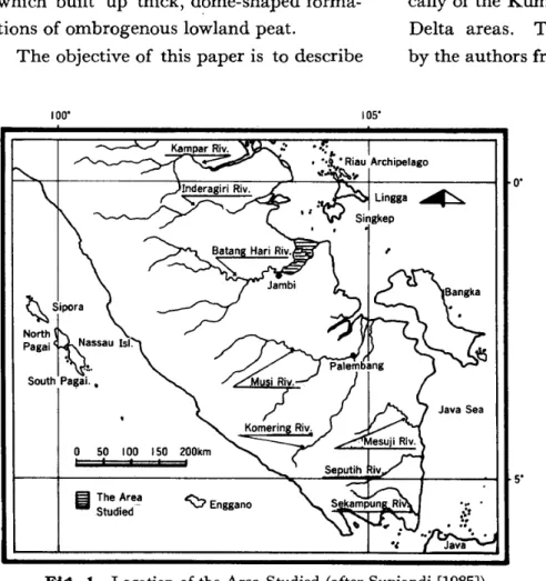 Fig. 1 Location of the Area Studied (after Supiandi [1985])interested in the pollen content of peat soil