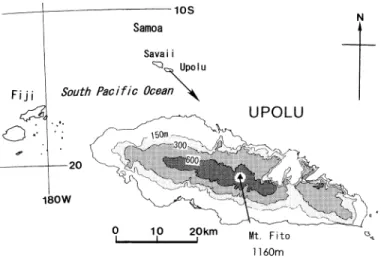 Figure  1.  Location  and  relief  map  of  Samoa.