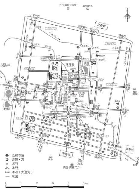 図 15 北宋（960‒1127）末期の開封―清明上河図の時代―（妹尾 2008）