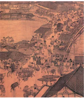 図 17 開封の橋（上図）の情景―「清明上河図」から―
