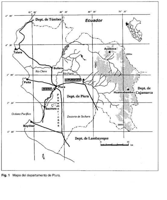 Fig. 1  Mapa del departamento de Piura. 