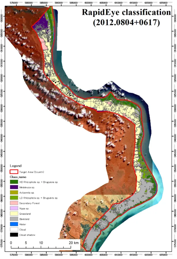 図  5-3  RapidEye 衛星画像から作成した土地利用／土地被覆分類図 