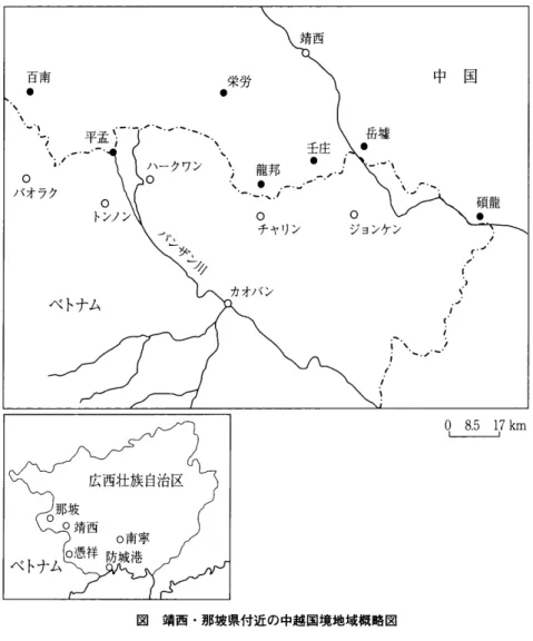 図  靖西 ・那坡県付近の中越国境地域概略図