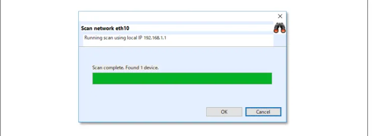 図 3.3  ネットワークスキャンダイアログ Scan Network 