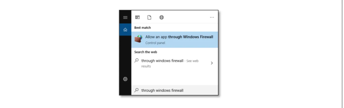 図 1.2  ファイアウォール Windows 検索 