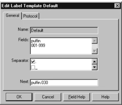 図 C-2「 「 「Edit Label Template」ダイアログ・ボックス 「 」ダイアログ・ボックス 」ダイアログ・ボックス 」ダイアログ・ボックス