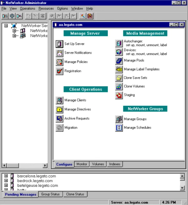図 2-3 に、 LSM Administrator GUI のメイン・ウィンドウを示します。