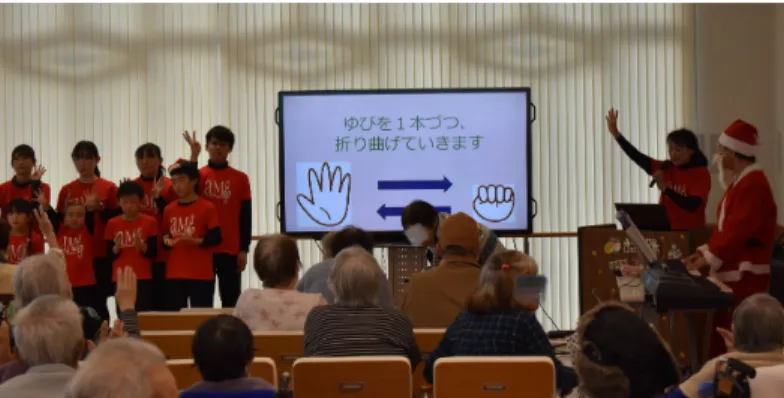 Figure 2: Music therapy session with additional effect of movement  in rock- paper-scissors