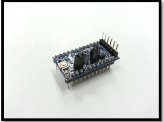 図 2-21  Arduino Pro Mini のサイズ          図 2-22  Arduino Pro Mini の外観 