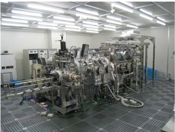 Fig. 2. A photograph of clean chambers in the Planetary Material Sample Curation Facility (PMSCF) of  JAXA