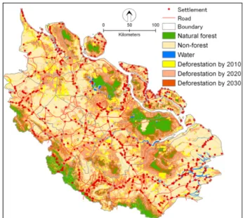 Figure 3.  Spatial patterns of deforestation by 2030.