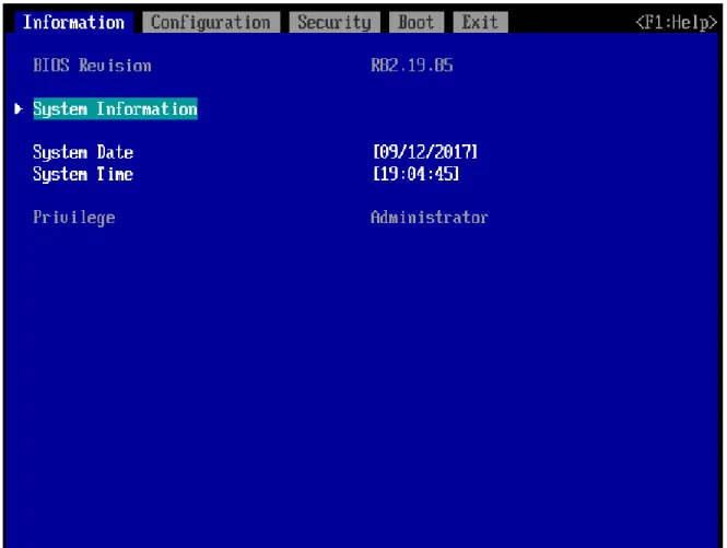 図 1.6 UEFI メニュー画面の表示例 