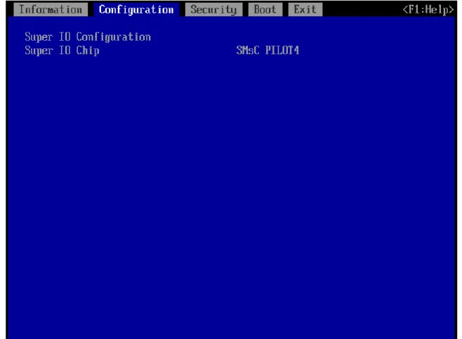 図 2.13 [Super IO Configuration]メニューの表示例 