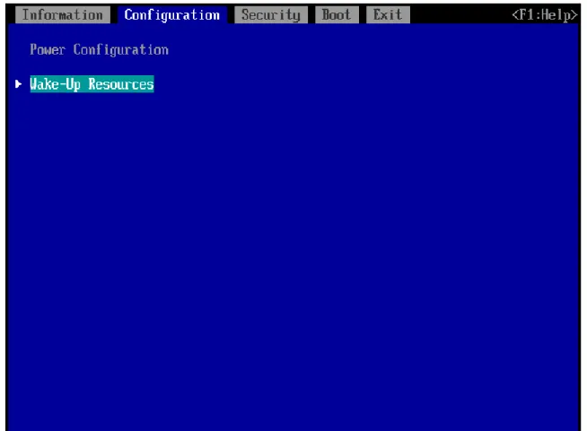 図 2.15 [Power Configuration] メニューの表示例 