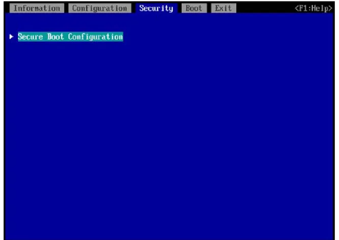 図 2.22 [Security]メニューの表示例 