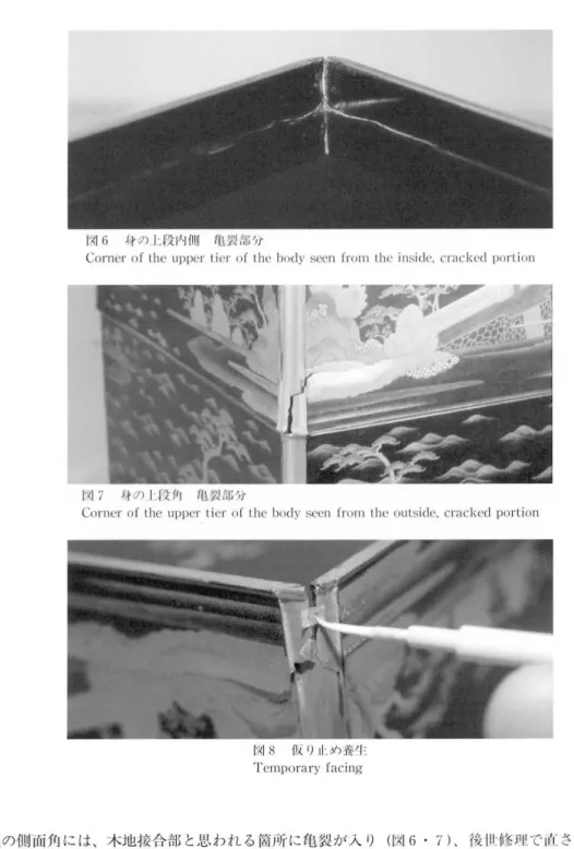 図 6 身 の 」 ·段内側 亀 裂部 分 図 8 似り止 め%牛 T e mp o r a r y  f a c i n g  和 ：；f欠 油 d、1,i 絵 I · 種香箱 ] ! 