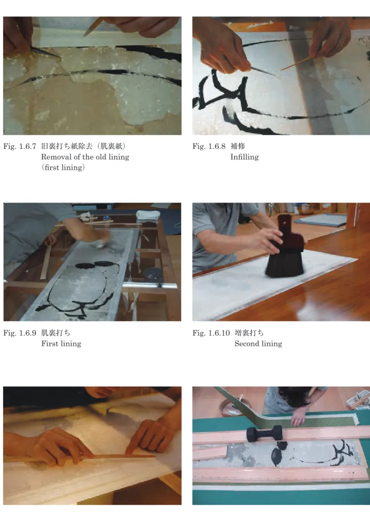 Fig. 1.6.7   旧裏打ち紙除去（肌裏紙）
