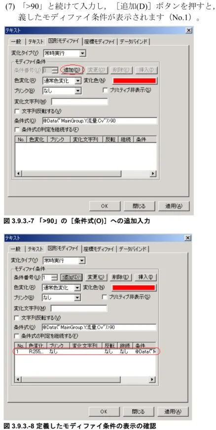 図 3.9.3.-8 定義したモディファイ条件の表示の確認 