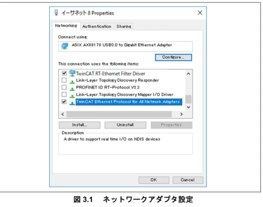 図 3.1  ネットワークアダプタ設定