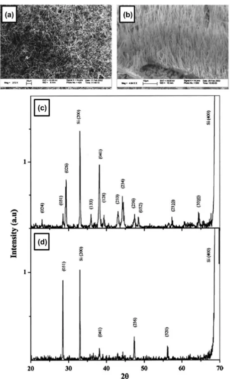Figure 5.  efect of quenching on crystallinity and alignment of boron nanowires. SeM images (scale bar 10 μm) and Xrd patterns 