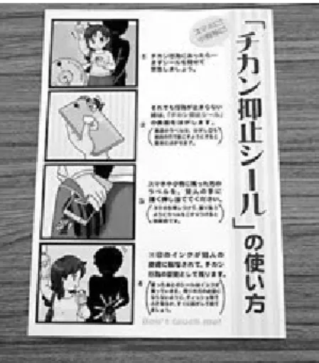 Figure 1. Poster showing how women can “mark” gropers with a seal. Source: Picture provided by an informant
