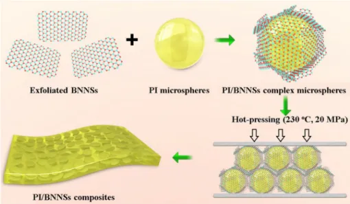 Fig. 3  Schematic illustration of preparing PI/oriented BNNSs composites. Reprinted with permission from Cao et al