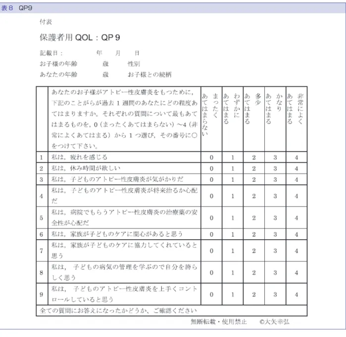 表 8　QP9